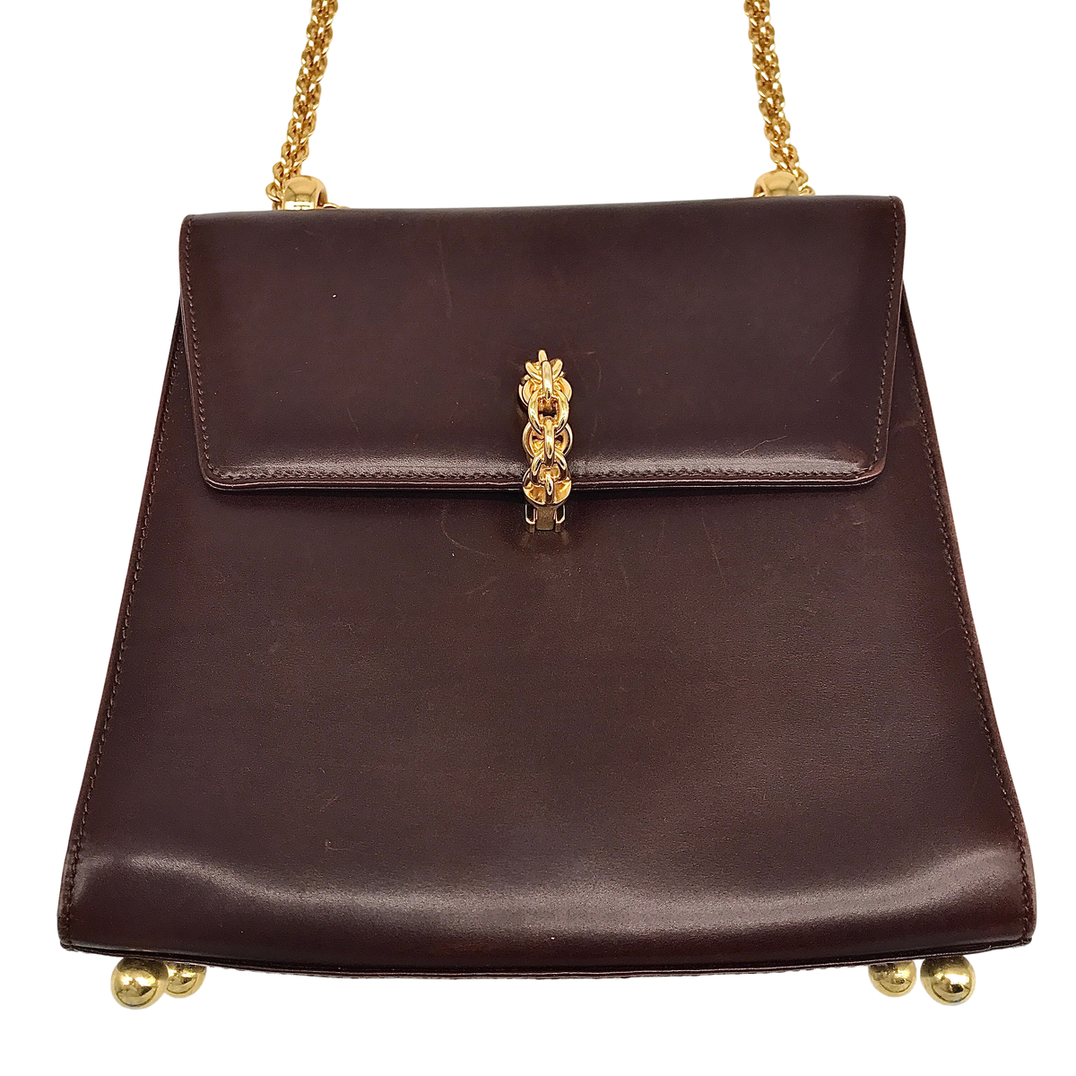 Paloma Picasso ブラウン ショルダーバッグ Paloma Picasso Chestnut Leather Purse – OMNIA