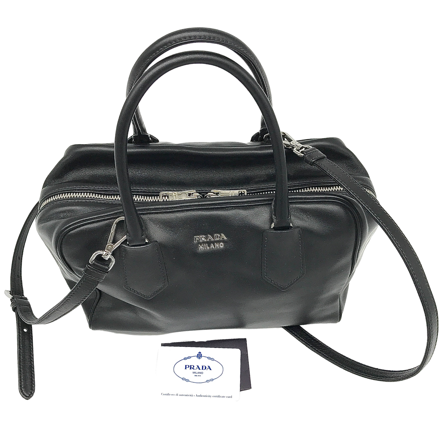 Vintage prada leather shop bag