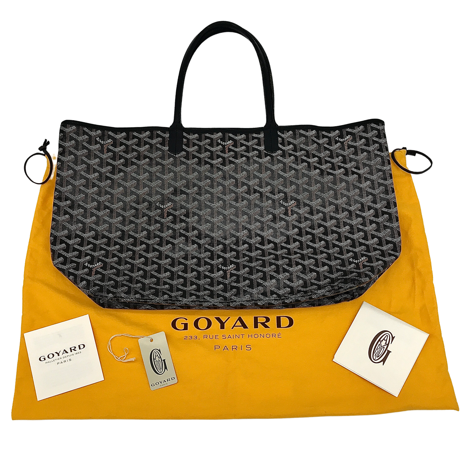 Black and Grey Jacquard Goyardine Canvas Duffle Bag Gold Hardware,  1970s-1980s, Handbags & Accessories, 2022