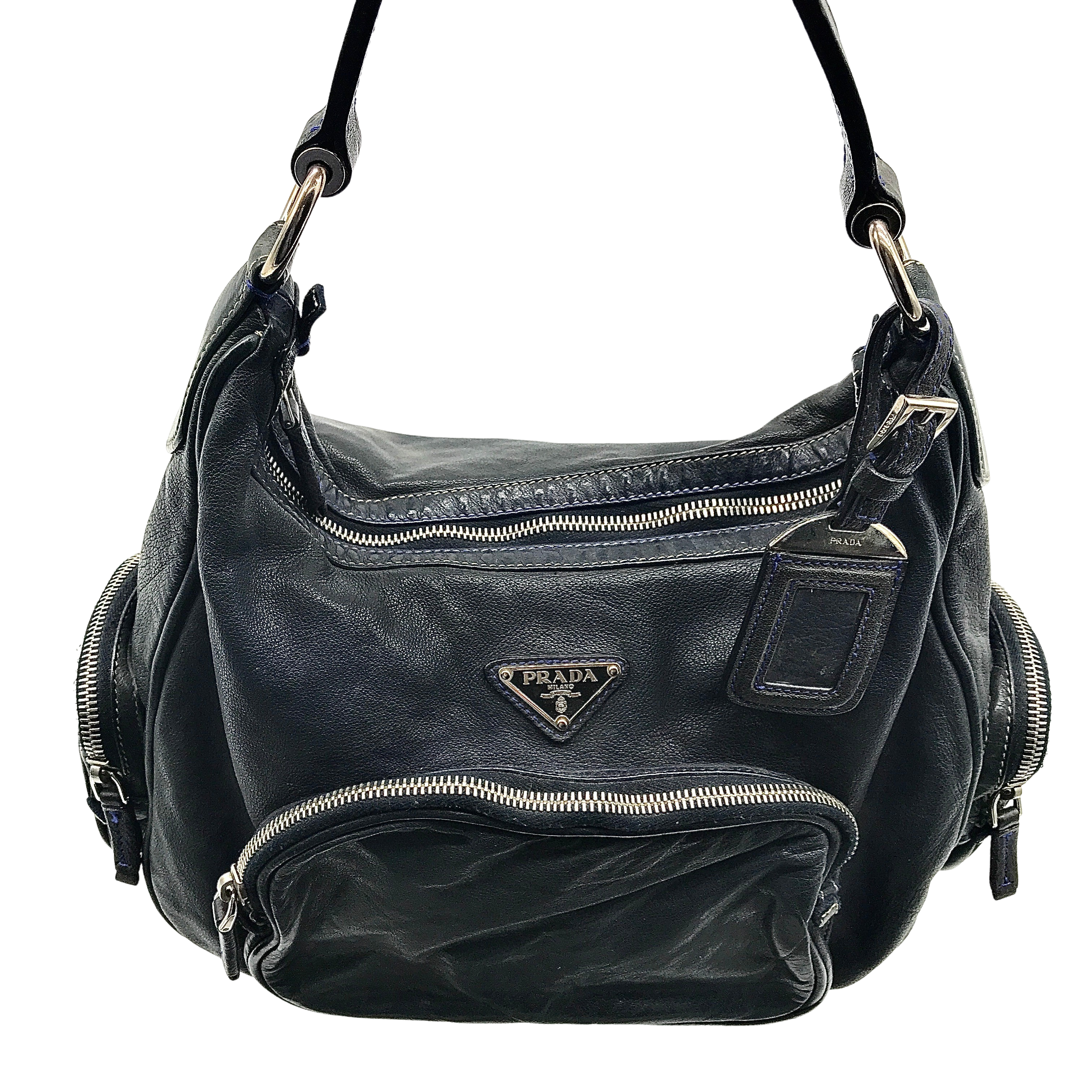 Vintage prada leather sales bag