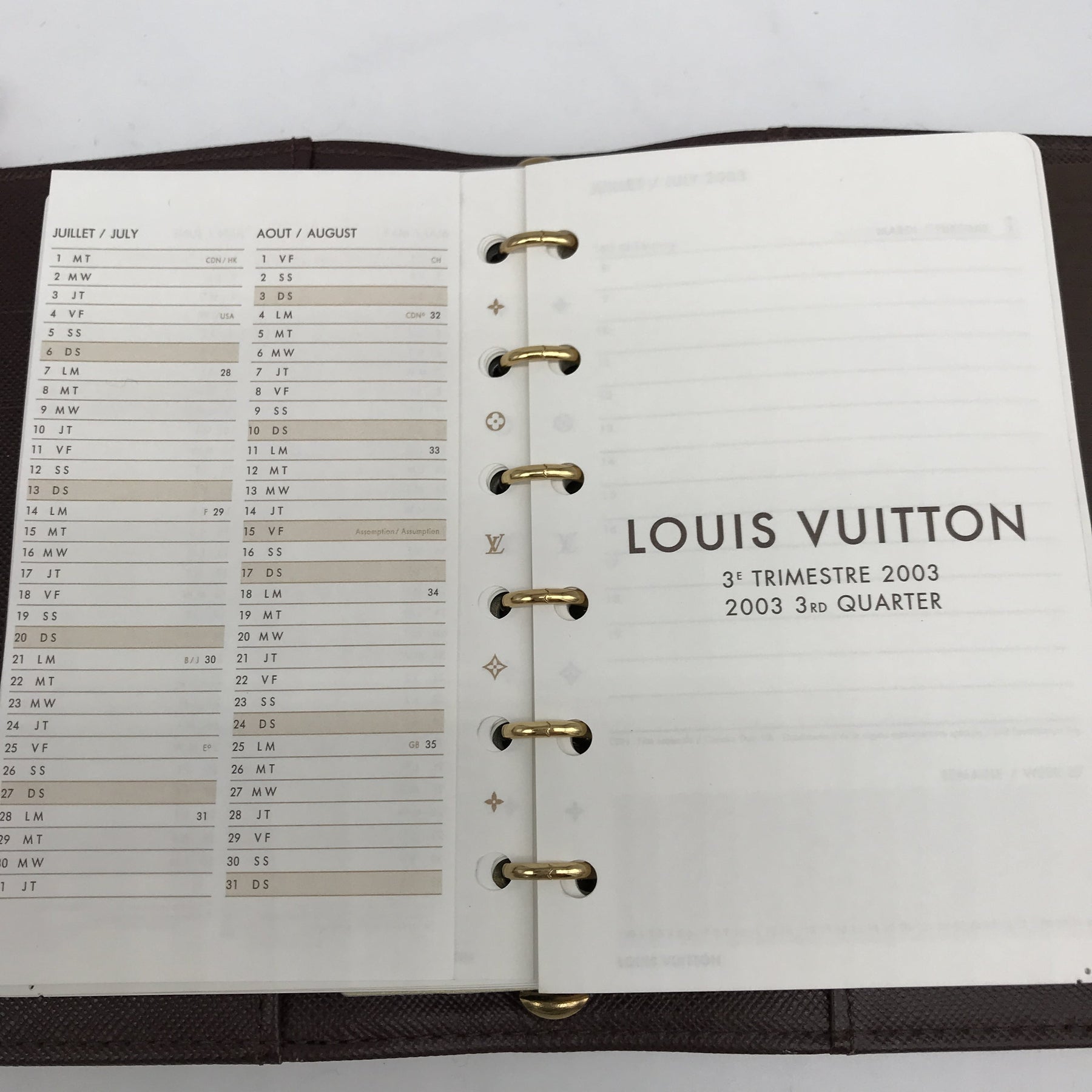 Louis Vuitton Small Ring Binder Organizer Agenda Cover 2003 Diary Adress  Book PM