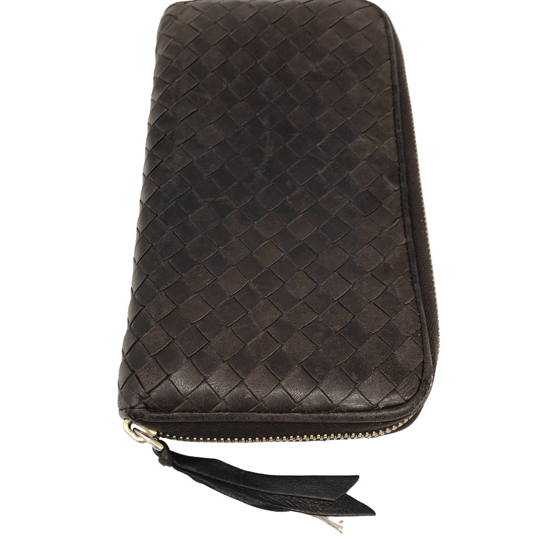 折りたたみ財布 BOTTEGA VENETA ZIP-AROUND WALLET IN EMBOSSED LEATHER Bottega Veneta Zip Around Wallet in Blue BNWDB OS | eBay