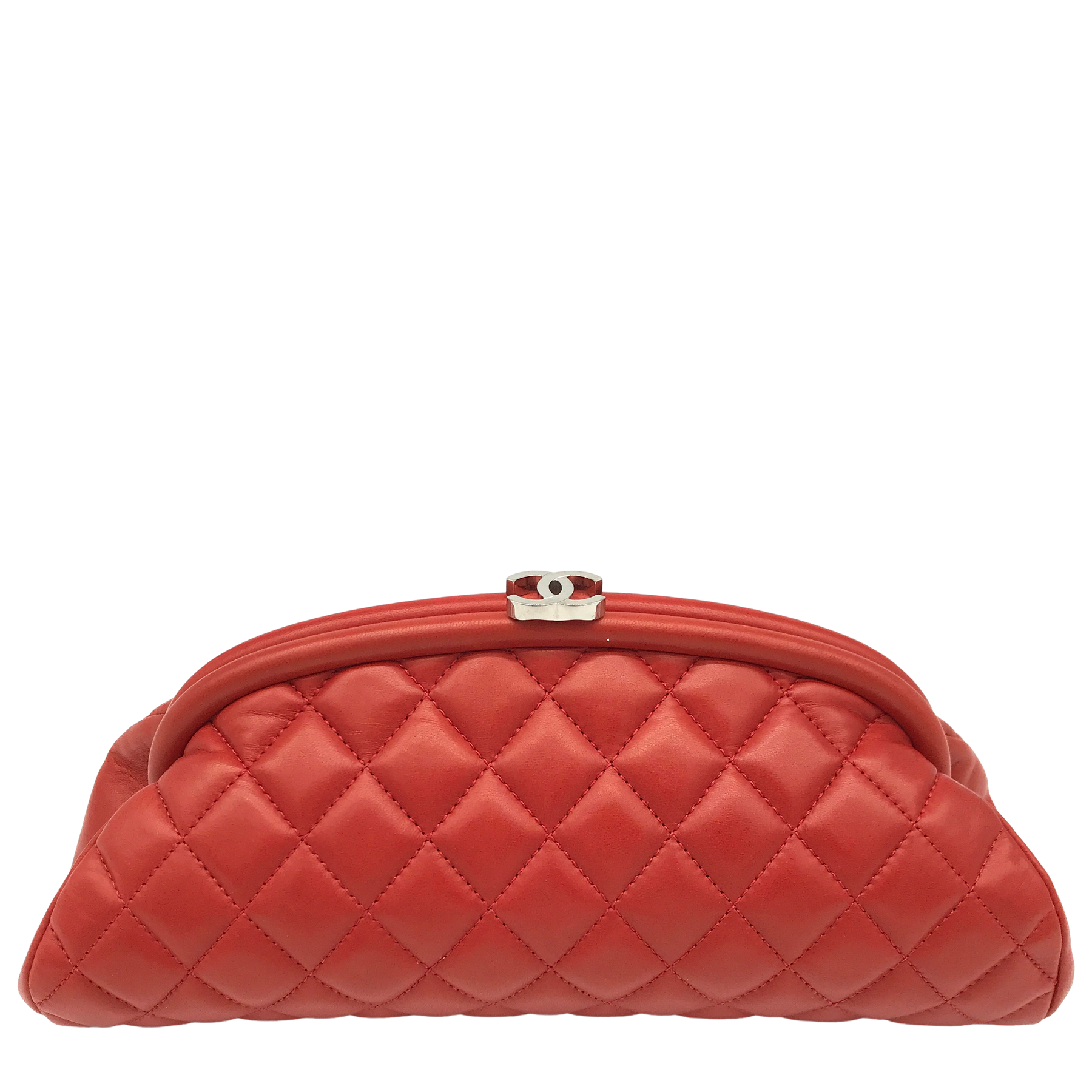 chanel red clutch bag