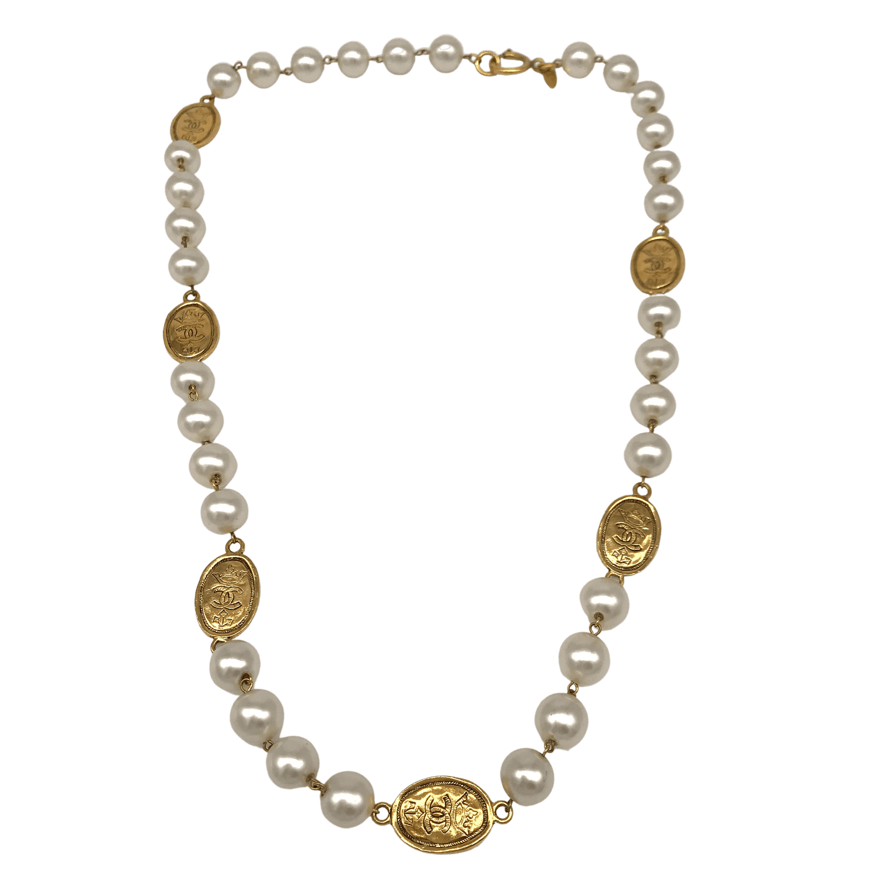 chanel costume double strand long pearls