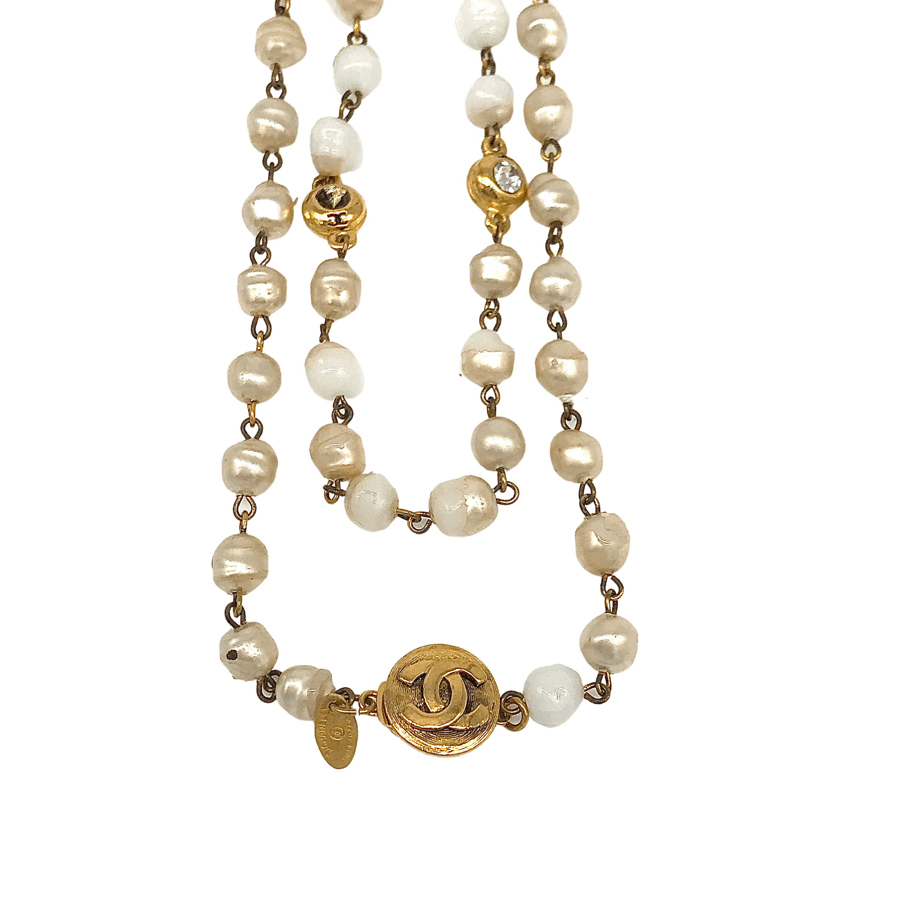 Vintage Chanel Faux Pearl Extra Long Necklace Sautoir, Circa 1990s