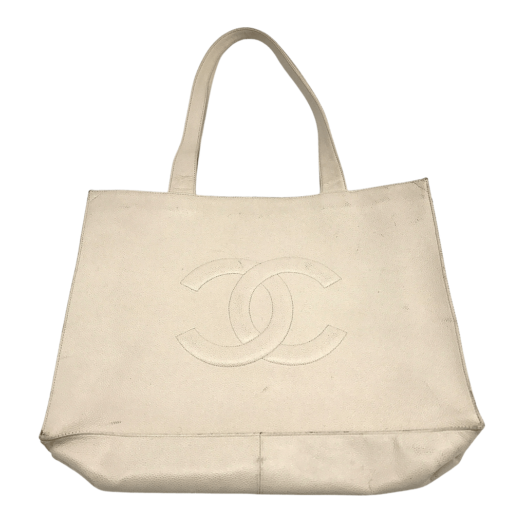 【CHANEL】Chanel vintage tote bag★トートバッグ ホワイト CHANEL CC LOGO TIMELESS WHITE TOTE BAG – RDB