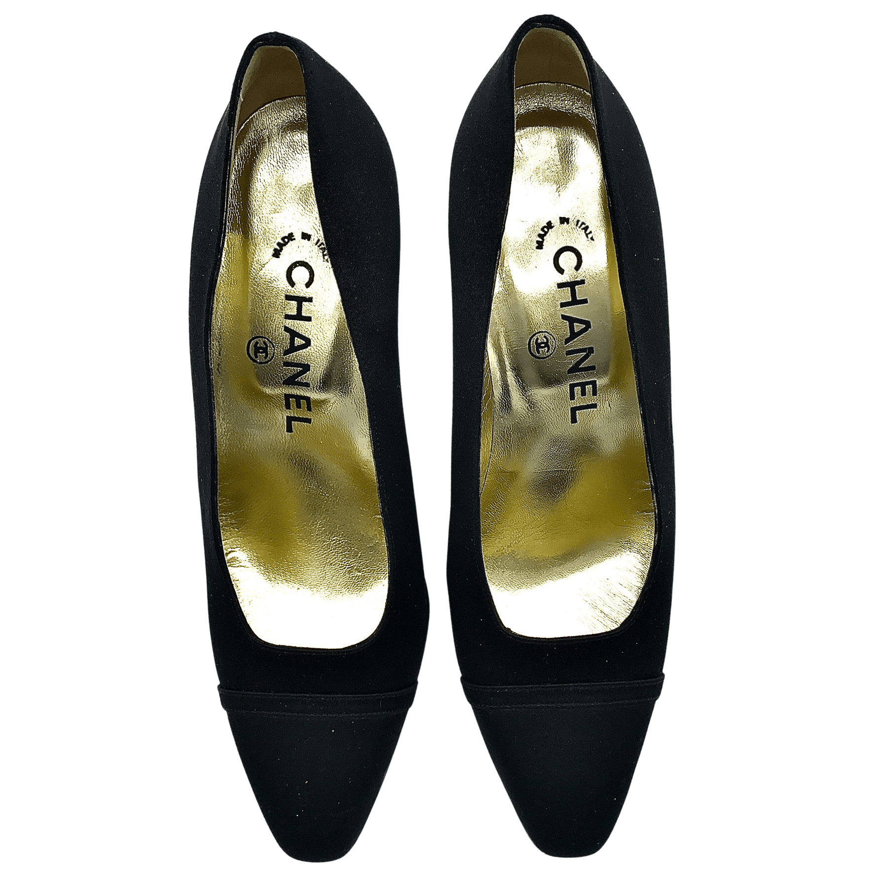 Chanel Vintage Slingback High Heeled Shoes in White and Black Leather   Menage Modern Vintage